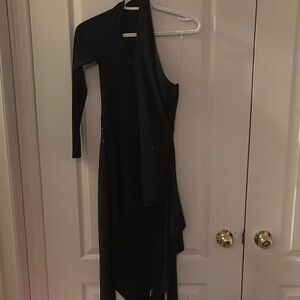 Elegant Black Asymmetrical Dress
